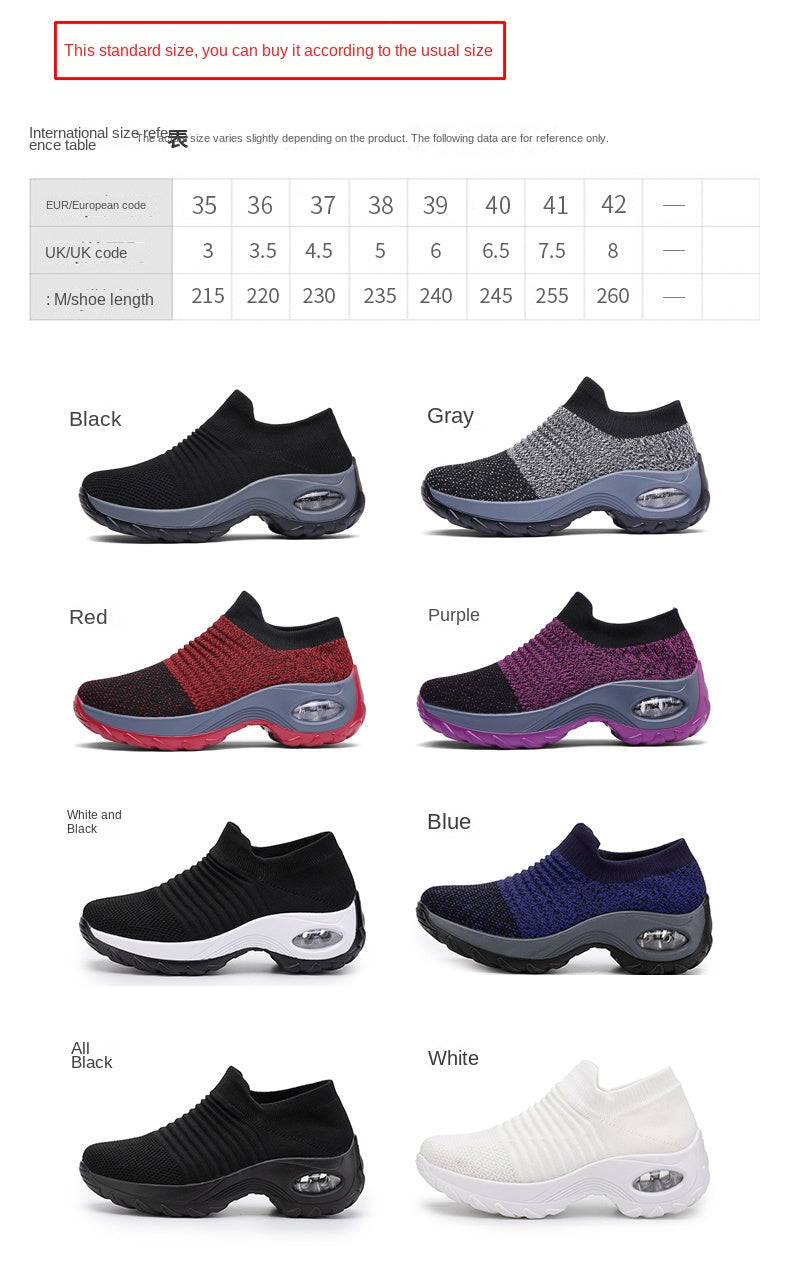 Women Walking Shoes Sock Slip on Mesh Platform Air Cushion Athletic Designer Sneakers for Women Tenis De Luxo Feminino