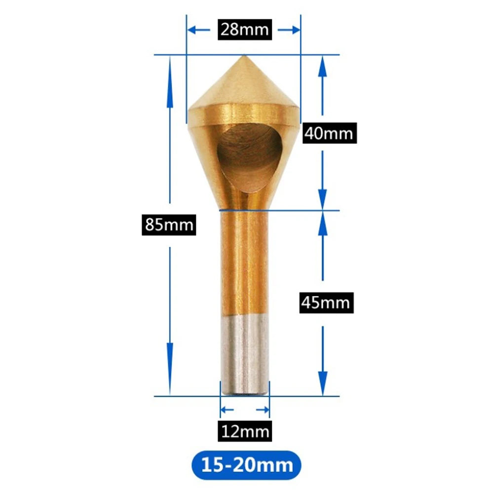 Titanium Coated Deburring Chamfering Cutter Counter Sink Drill Bits Smooth Hole Cutter For Metal Wood Plastic Chamfering Tool