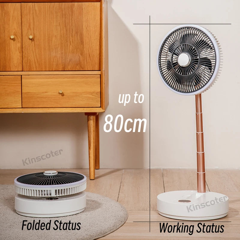 Auto Oscillation Home Floor Fan Electric Wireless Circulator Portable Cordless 10000mah Foldable Ventilator With Remote Control