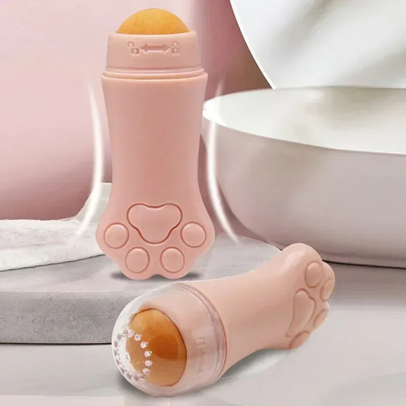 Volcanic Stone Oil Absorber Pink Cat Paw Facial Oil Washable Removing Make Up Tools Face Oil Absorbing Roller Skin Care Tools