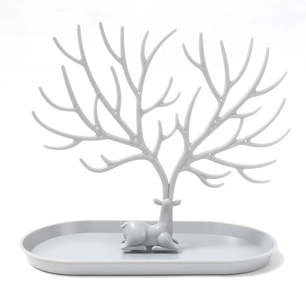 Jewelry Display Stand Tray Tree Storage Racks Earrings Necklaces Rings Jewelry Boxes Case Desktop Organizer Holder Make Up Decor