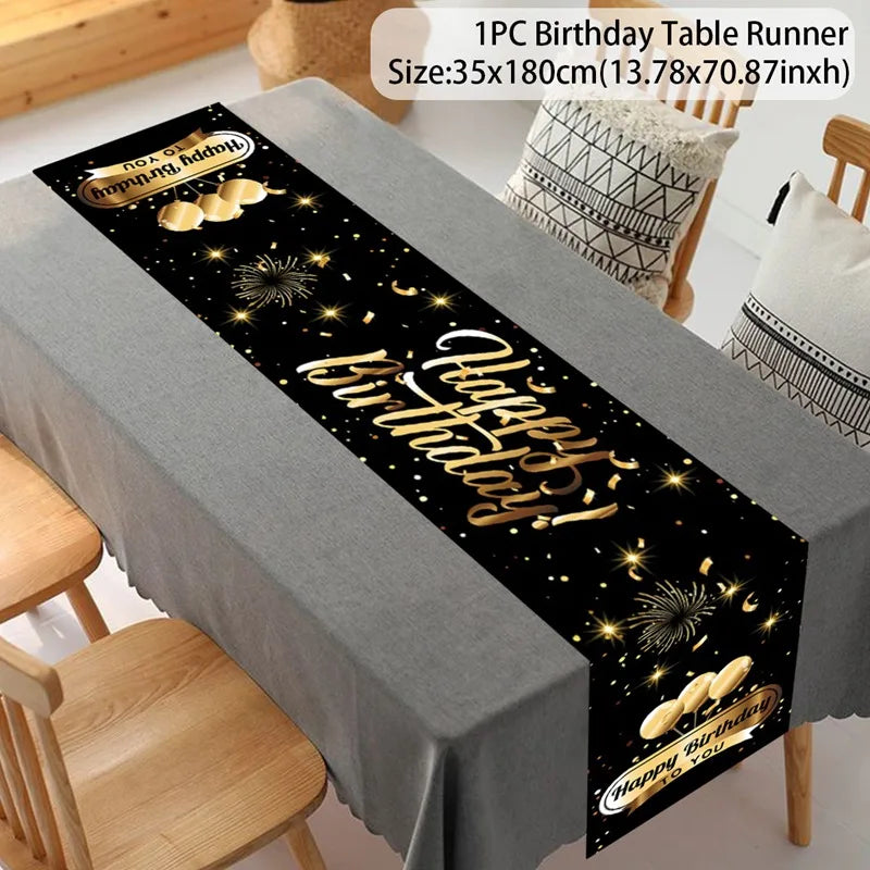 Happy 40th Birthday 40 40th Birthday Party Decorations 40 Years Old Birthday Man Birthday Table Runner Banner Door Curtain Decor