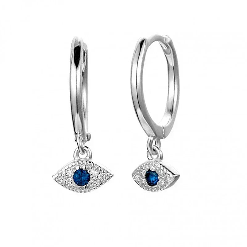 Evil Eye 925 Sterling Silver Ear Needle Exquisite Shell Zircon Retro geometric pendant earrings for women Fashion Party Jewelry