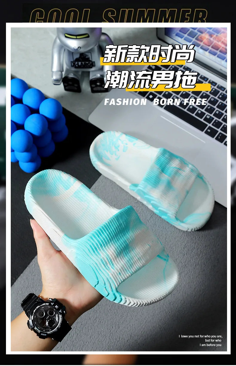 Men's Women‘s Slippers Summer Indoor Home 2024 New Bathroom Anti Slip Soft Sole Slippers EVA Fashion Trend Slippers