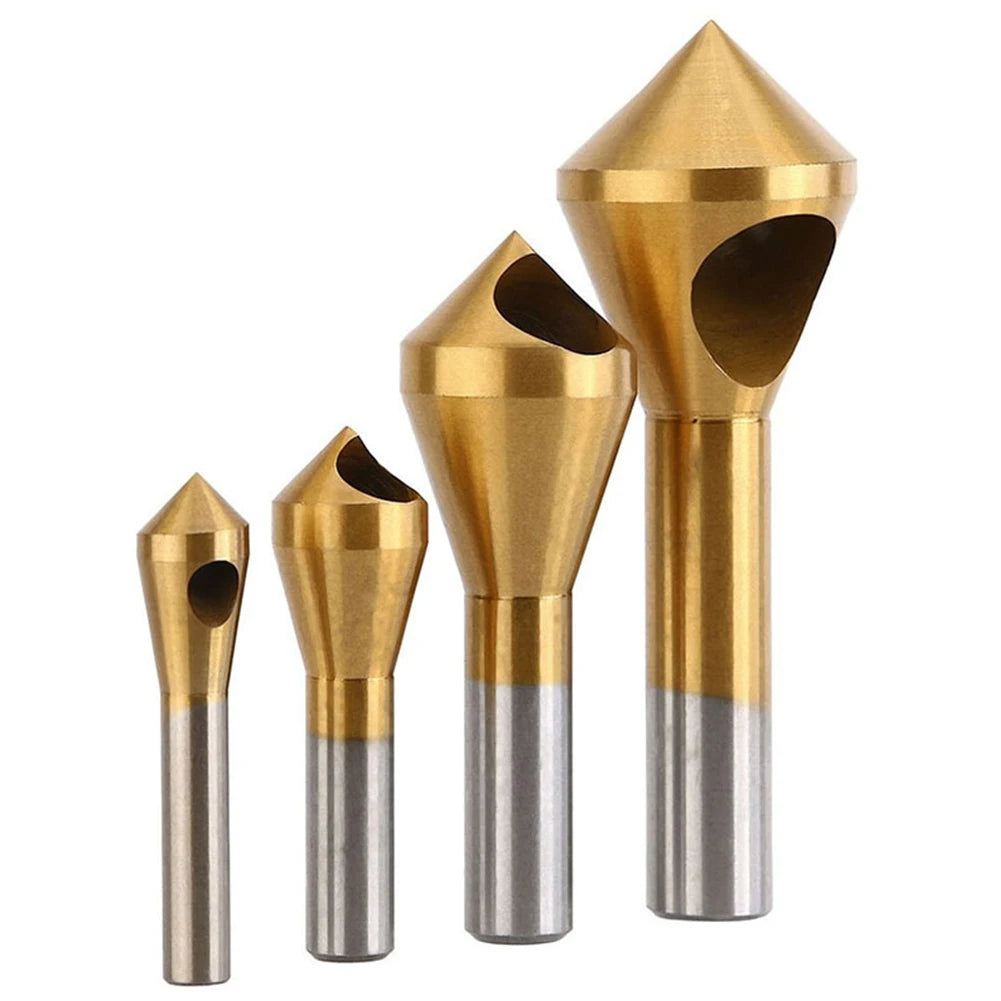 Titanium Coated Deburring Chamfering Cutter Counter Sink Drill Bits Smooth Hole Cutter For Metal Wood Plastic Chamfering Tool