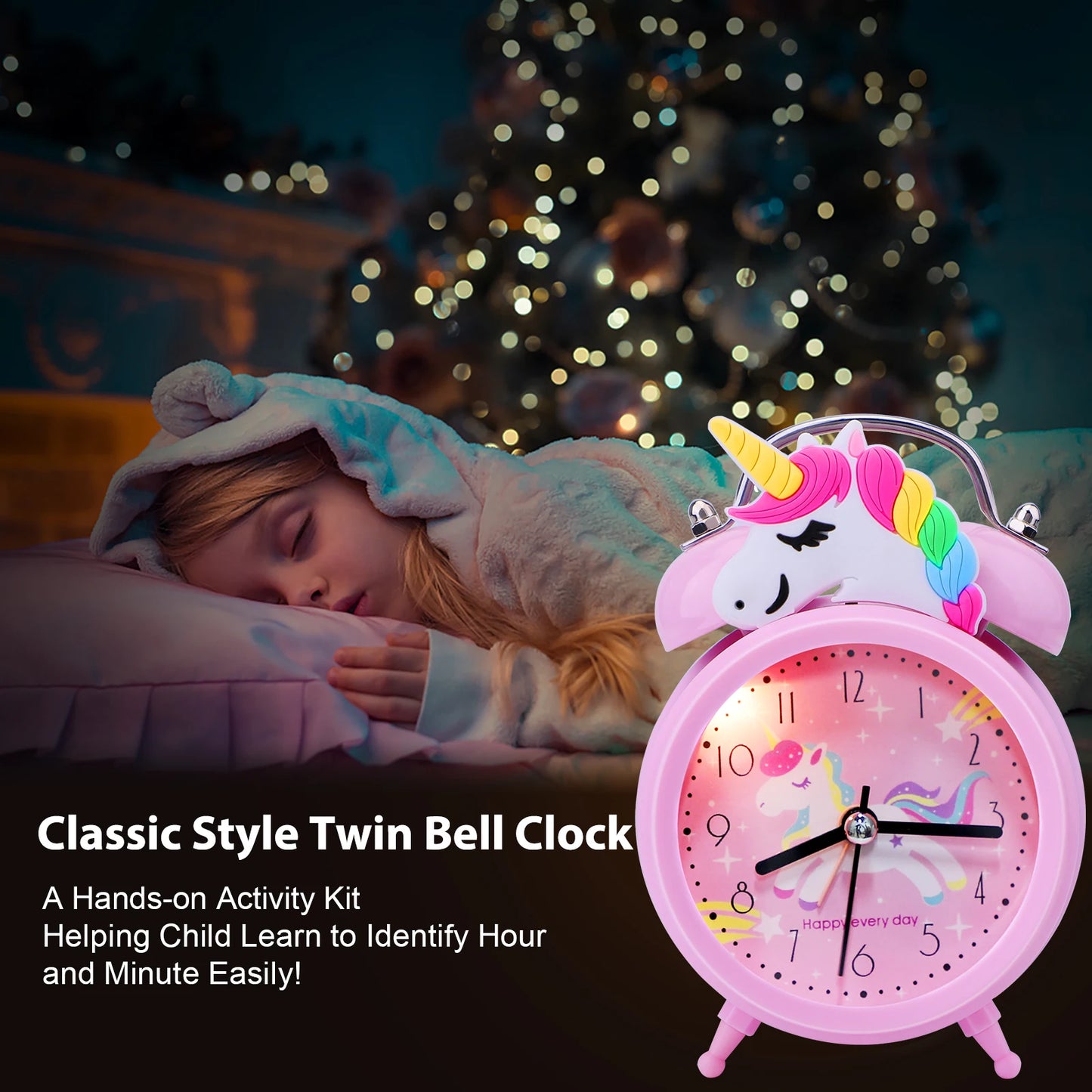 Pink Unicorn Children's Alarm Clock Cartoon Desktop for Kids Bedroom Home Decor Alarm Clock Bedside Table Child alarm Gifts