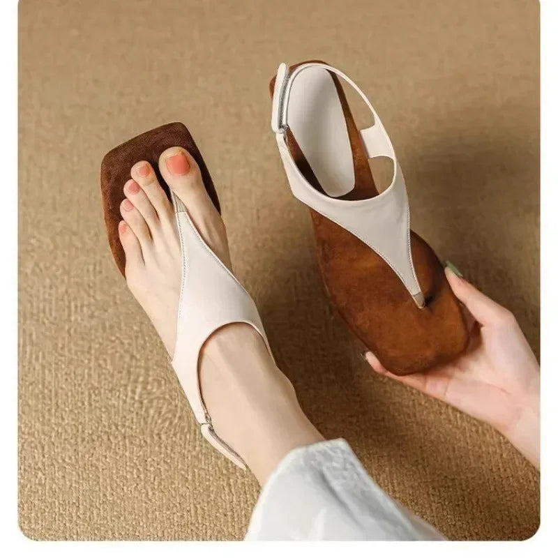 Women's Sandals Summer New High Heels Square Head Clip Toe Abnormal-shaped Sandals Casual Fashion Comfortable Sandals