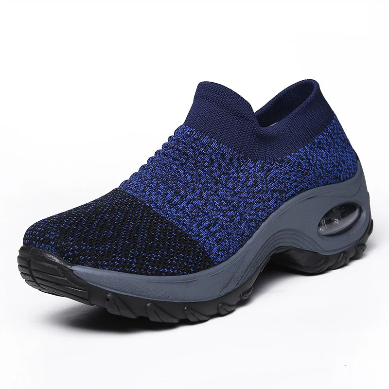 Women Walking Shoes Sock Slip on Mesh Platform Air Cushion Athletic Designer Sneakers for Women Tenis De Luxo Feminino