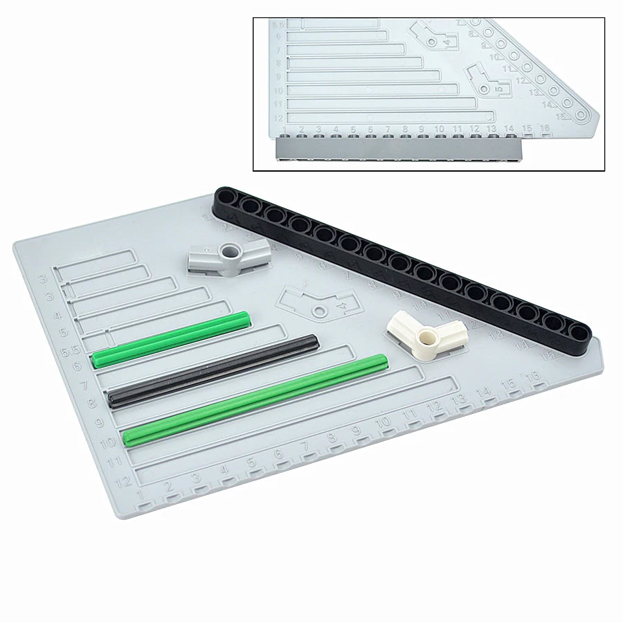 Technical Bricks Multi-functio Building Blocks Parts Measuring Ruler Plastic Measuring Board Tool Easy Brick Ruler For Kid Leduo