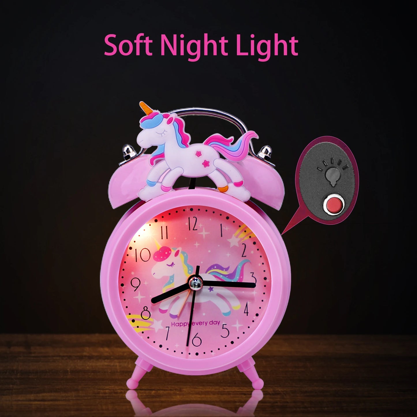 Pink Unicorn Children's Alarm Clock Cartoon Desktop for Kids Bedroom Home Decor Alarm Clock Bedside Table Child alarm Gifts