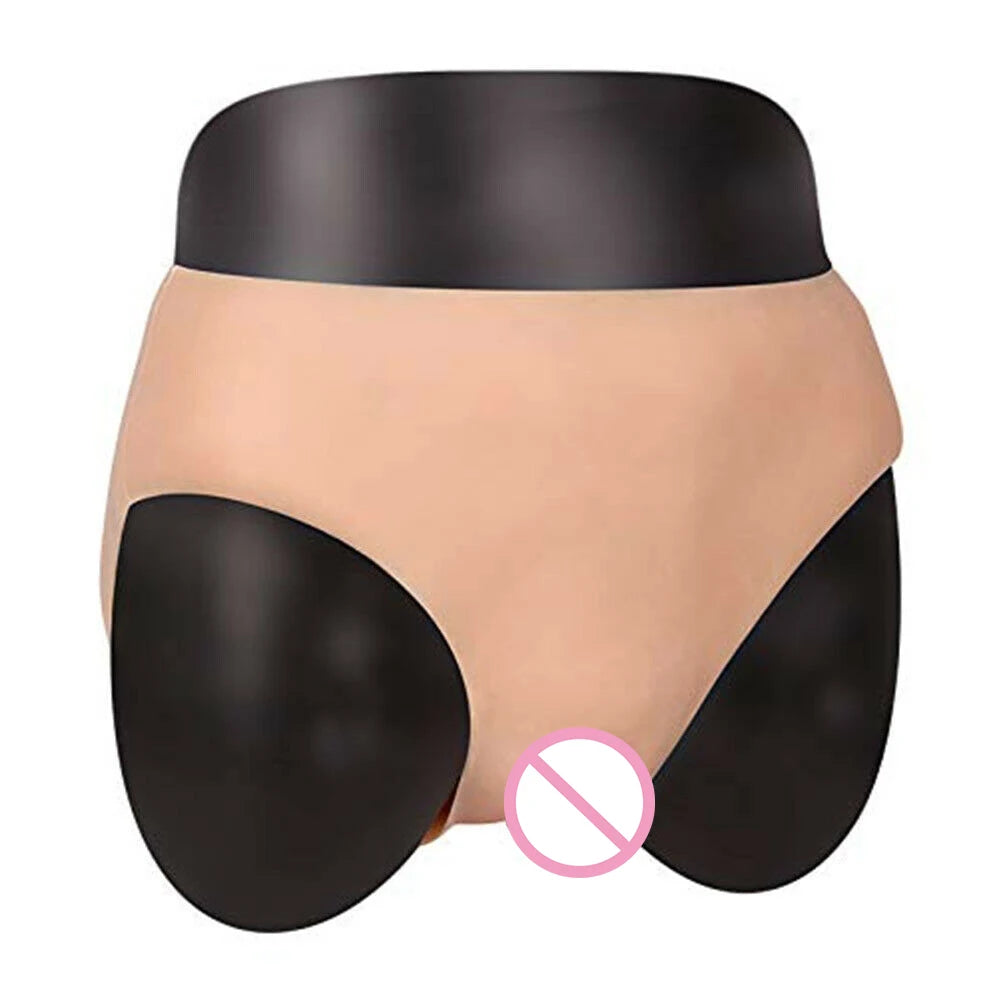 EYUNG Men's Underwear Silicone Fake Vagina Underwear Panties Insertable Build-in Tube Vagina Boxer Briefs Crossdresser Shemale