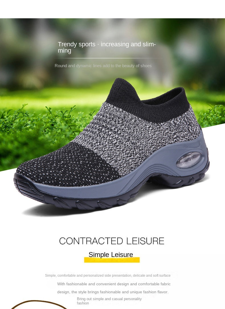 Women Walking Shoes Sock Slip on Mesh Platform Air Cushion Athletic Designer Sneakers for Women Tenis De Luxo Feminino