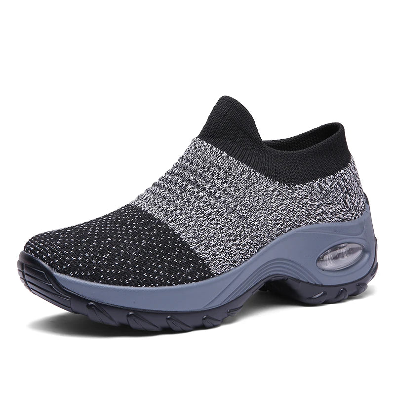 Women Walking Shoes Sock Slip on Mesh Platform Air Cushion Athletic Designer Sneakers for Women Tenis De Luxo Feminino