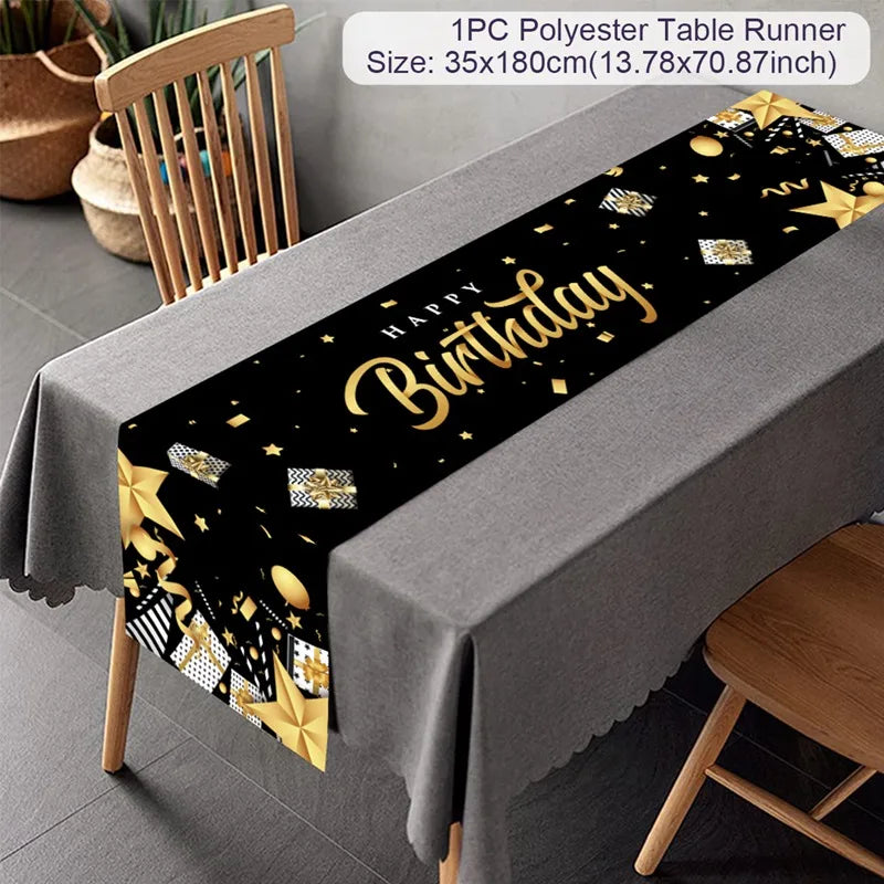 Happy 40th Birthday 40 40th Birthday Party Decorations 40 Years Old Birthday Man Birthday Table Runner Banner Door Curtain Decor