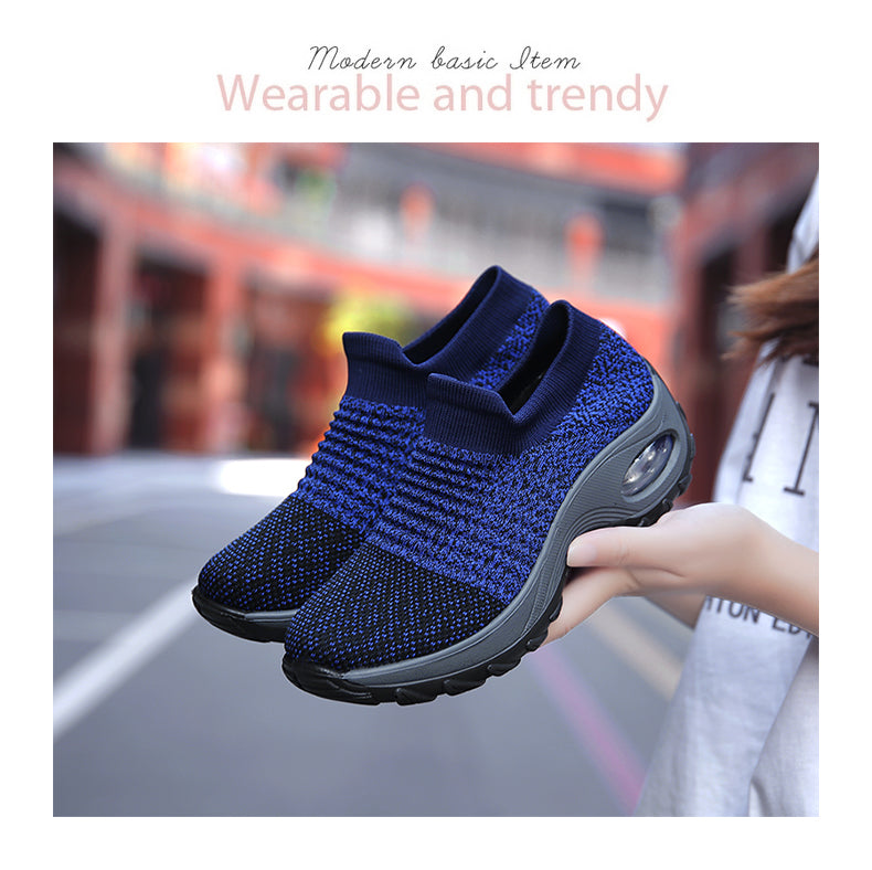 Women Walking Shoes Sock Slip on Mesh Platform Air Cushion Athletic Designer Sneakers for Women Tenis De Luxo Feminino