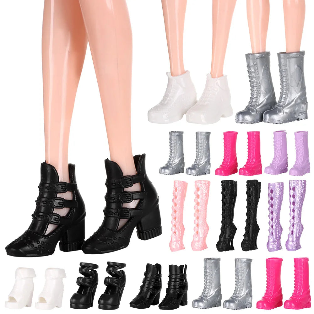 1/6 Doll Shoes High Heels for 30cm Barbie Doll Long Knees Boots Fashion Hero Dolls Boot Accessories Toys Foot Length 2.2cm