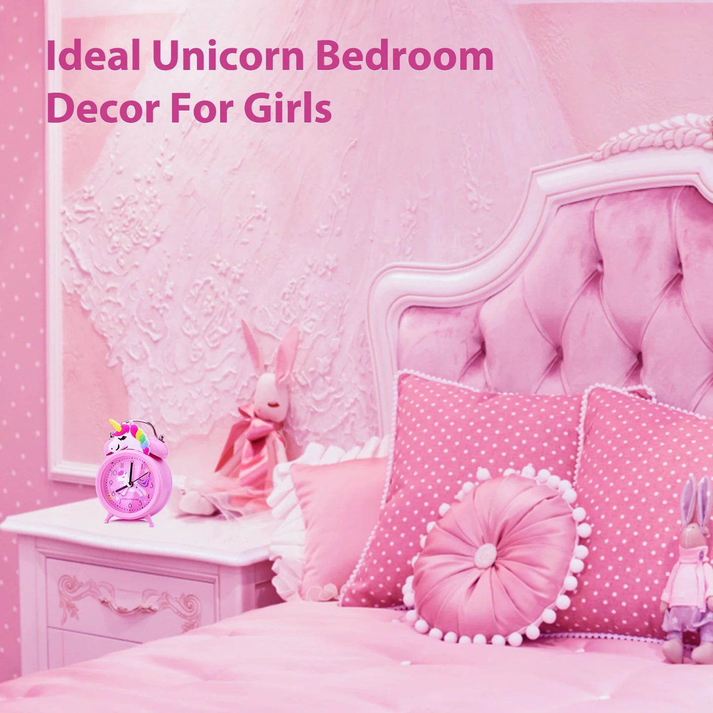 Pink Unicorn Children's Alarm Clock Cartoon Desktop for Kids Bedroom Home Decor Alarm Clock Bedside Table Child alarm Gifts