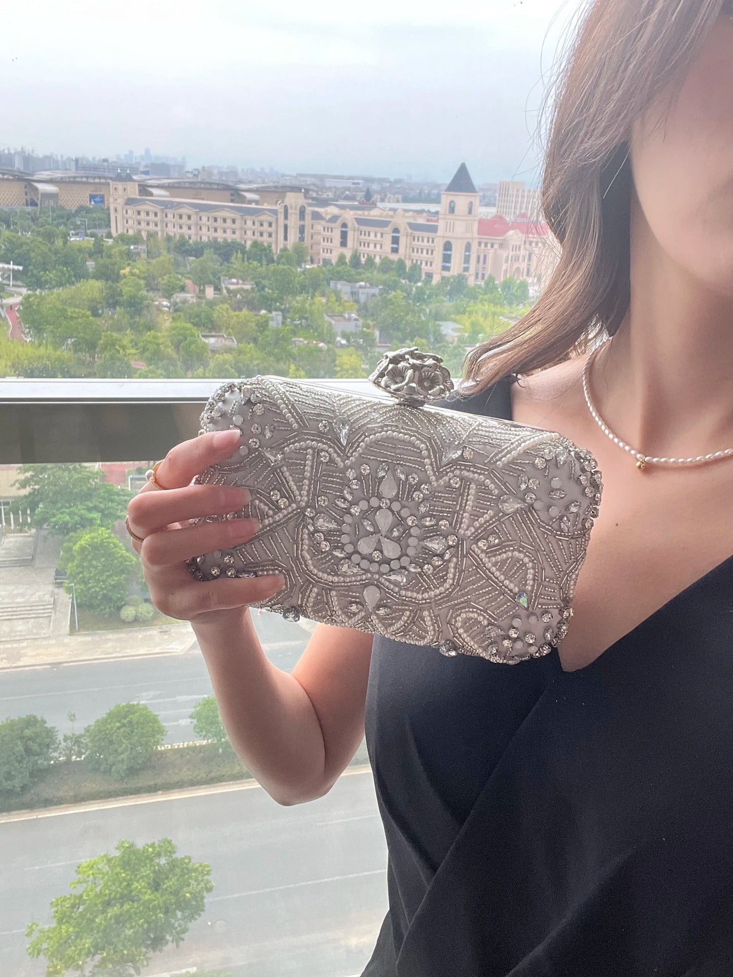 Luxury Designer Diamond Evening Crystal Bag Rhinestone Ladies Clutch Chain shoulder bag Women Wedding dress Party For Bride