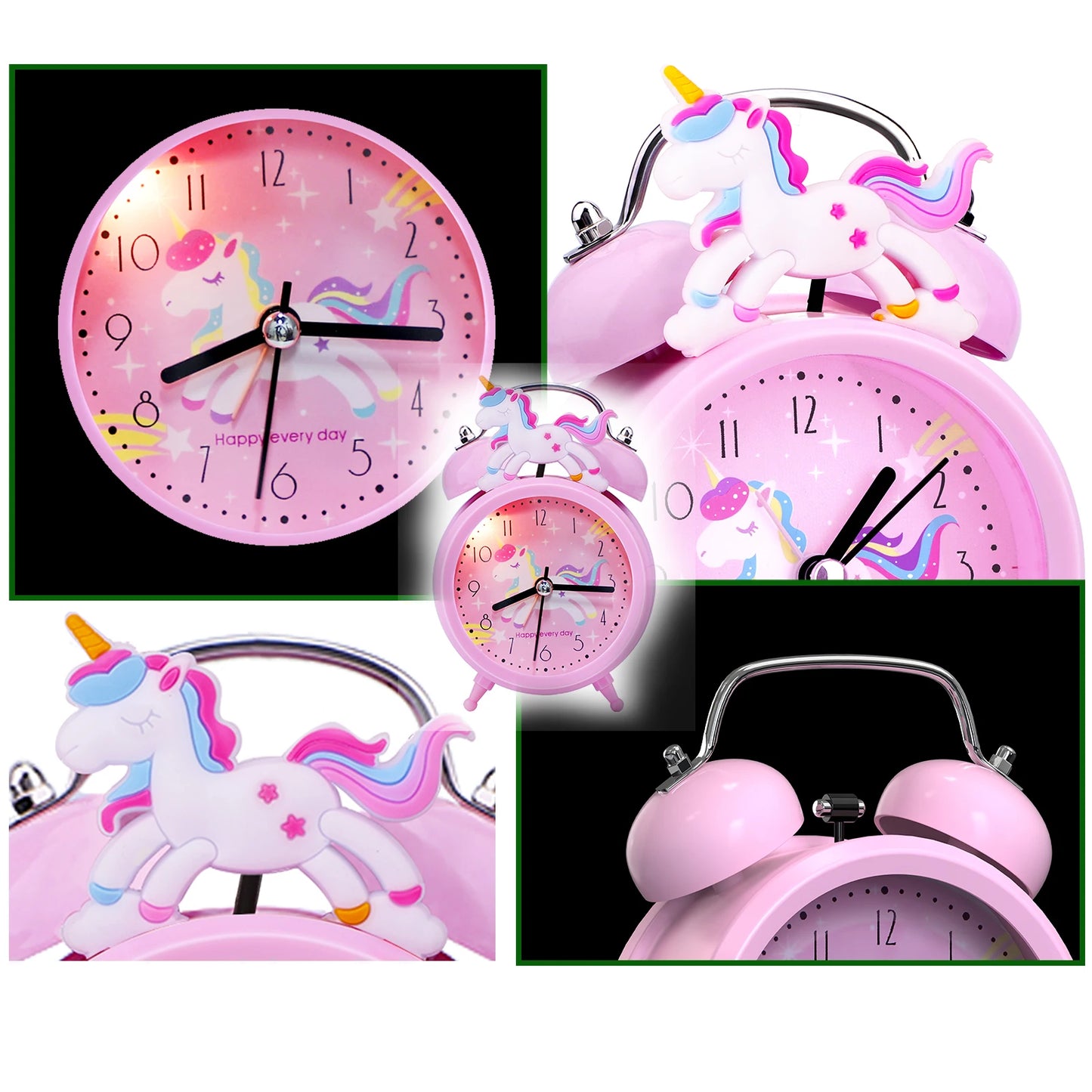 Pink Unicorn Children's Alarm Clock Cartoon Desktop for Kids Bedroom Home Decor Alarm Clock Bedside Table Child alarm Gifts