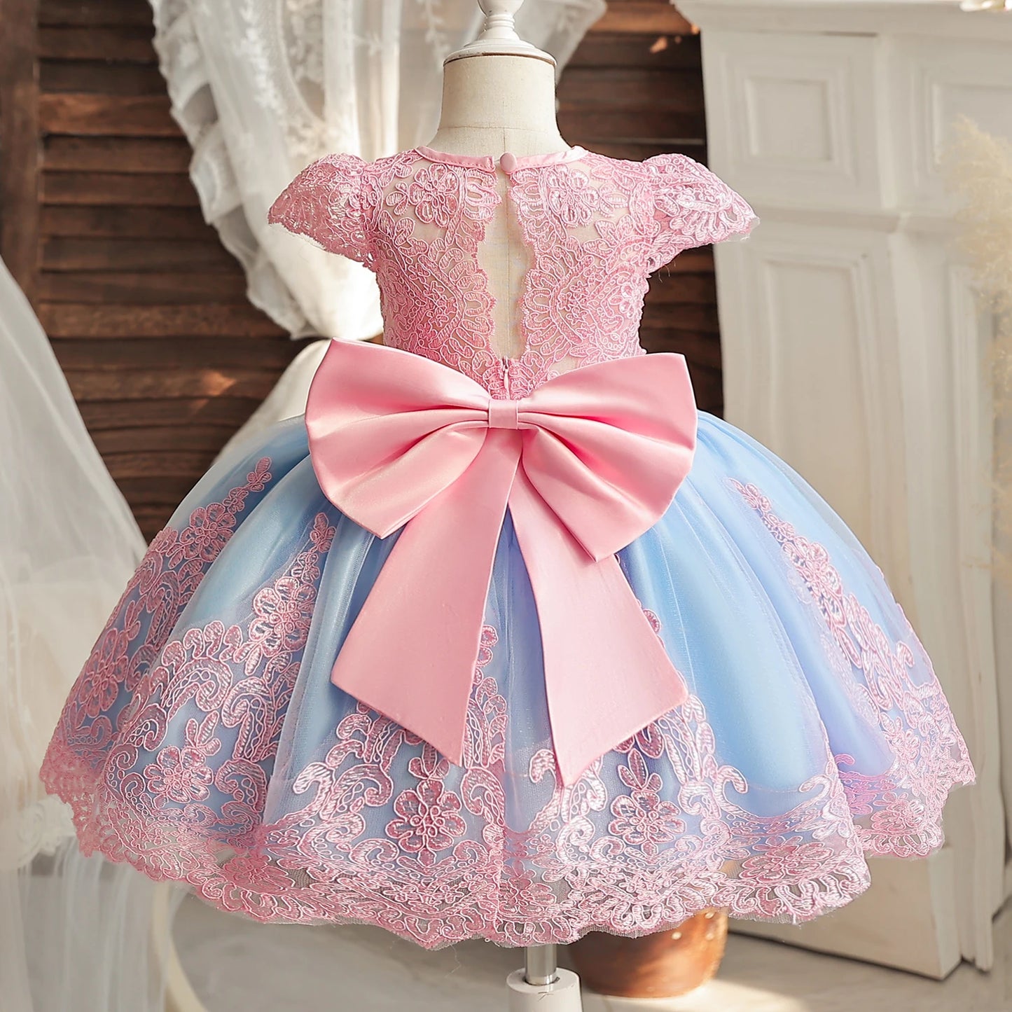 Baby Girls 1st Birthday Baptism Beading Dress For Girls Princess Luxury Embroidery Costumes Kids Party Clothes Toddler Dresses