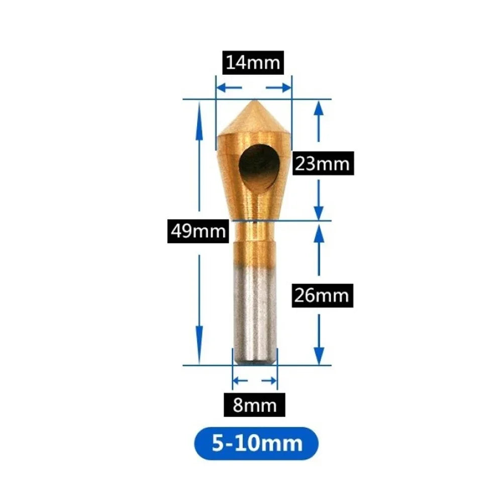 Titanium Coated Deburring Chamfering Cutter Counter Sink Drill Bits Smooth Hole Cutter For Metal Wood Plastic Chamfering Tool