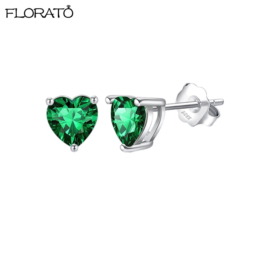 925 Sterling Silver Needle Luxury Green Earrings Trend Small Hoop Earrings for Women Fashion Puncture Jewelry Ear Accessories