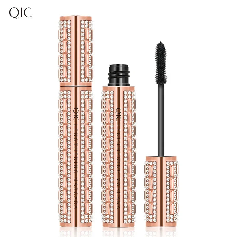 Fashion Diamond 4D Mascara Waterproof Eye Make-up Cosmetics Peanut Silicone Brush Lengthening Curl Lashes Fast Dry